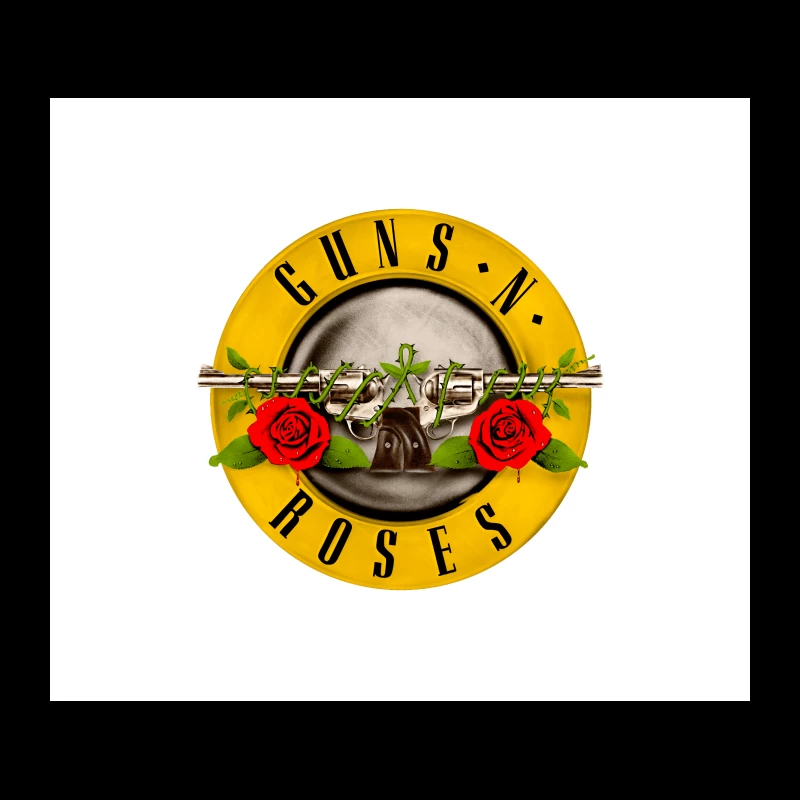 Guns N' Roses Classic Rock Band Logo with Pistols and Roses Tapestry