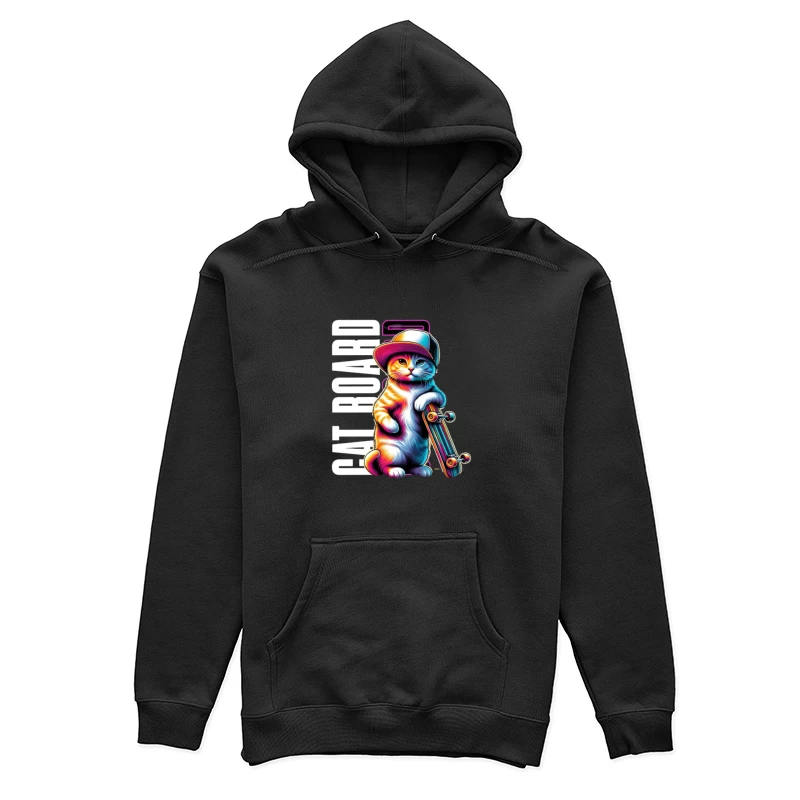 Skateboardende Katze mit Mütze Damen Pullover Hoodie