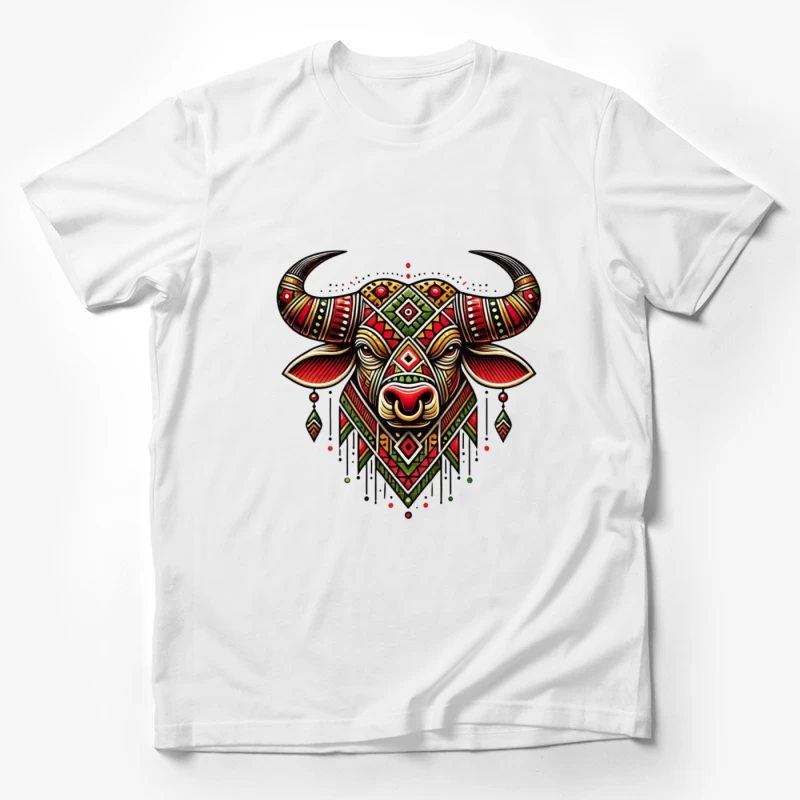 Decorative Bull Artwork Male T-Shirt