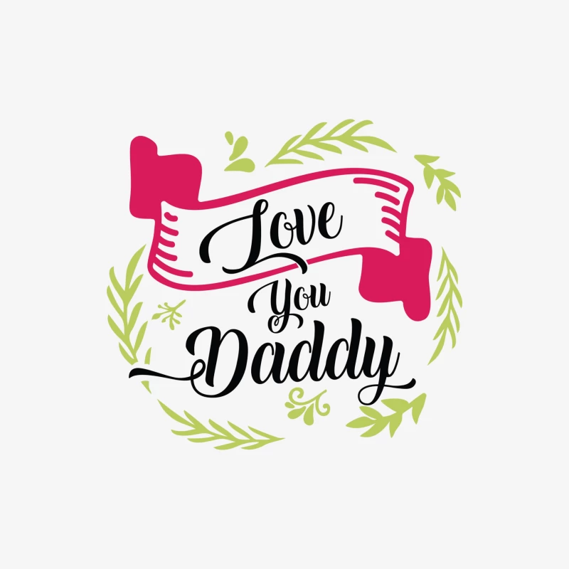 Message d'amour pour papa avec feuille et bannière Homme Manches Longues T-Shirt