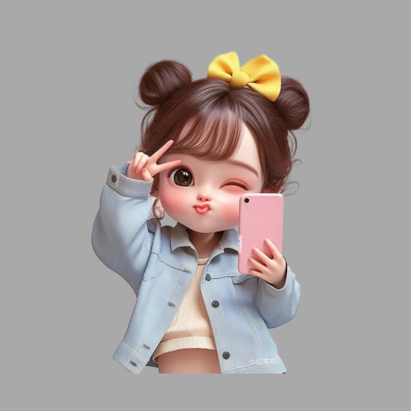 Mädchen mit Selfie und gelber Schleife Herren Pullover Hoodie
