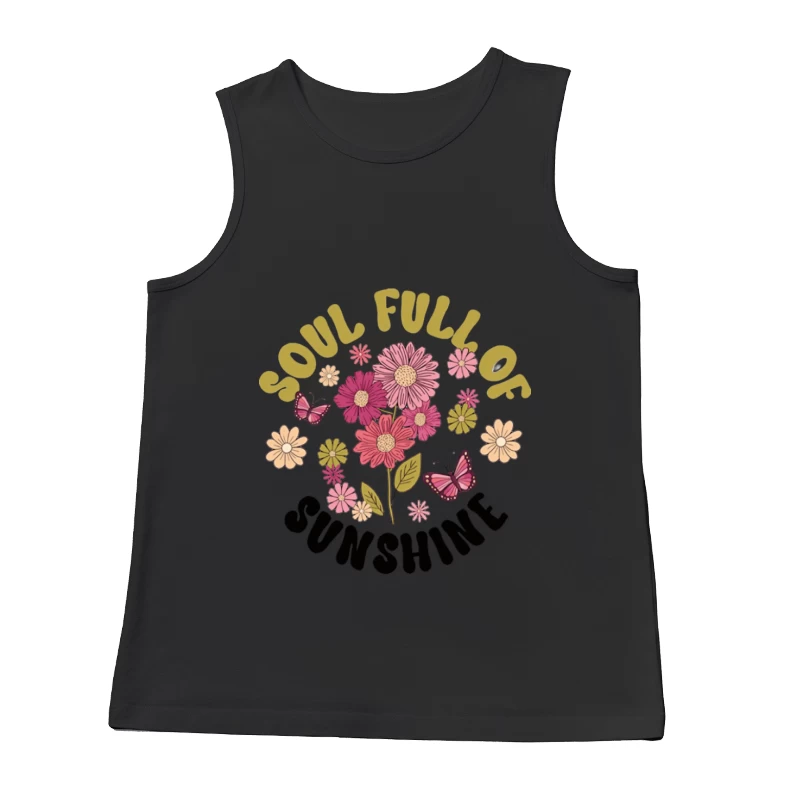 Seele voller Sonnenschein mit Blumen und Schmetterlingen Herren Tanktops