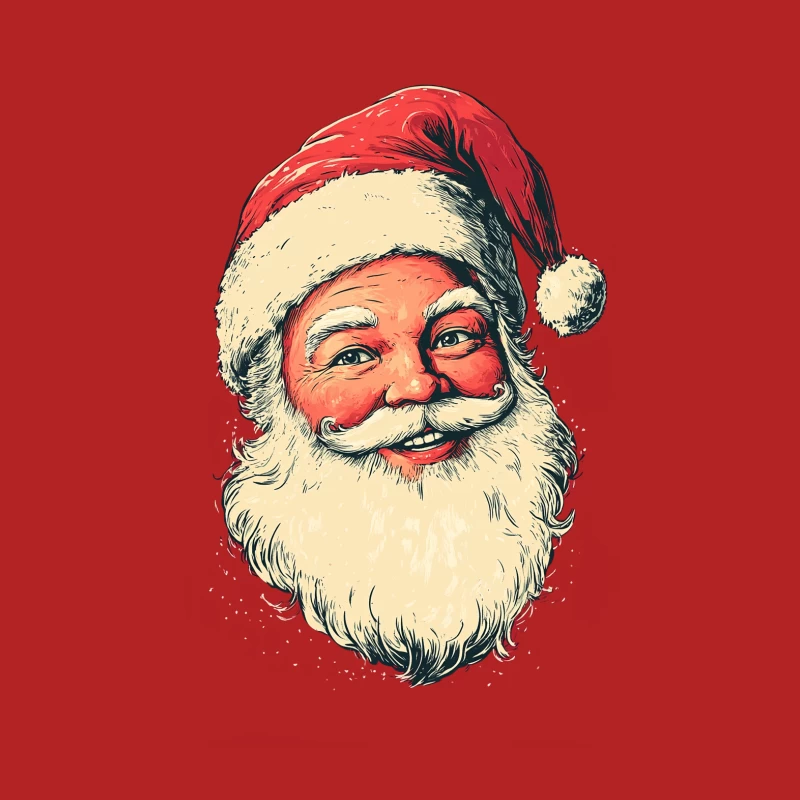 Vintage Jolly Santa Claus Christmas Illustration Female T-Shirt