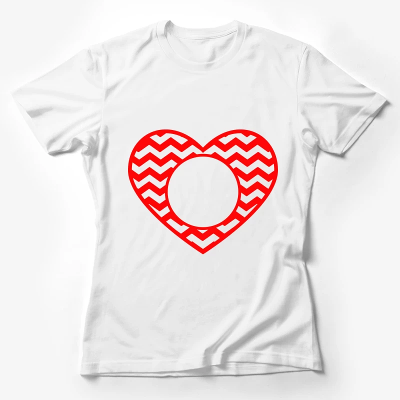Cœur à zigzag rouge avec cercle Femme T-Shirt