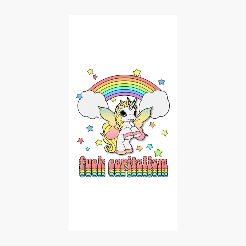 Fuck Capitalism  Retro Unicorn Design iPhone Case