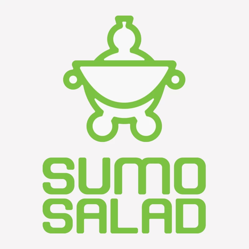 Green Minimalist Sumo Salad Restaurant Logo Female T-Shirt