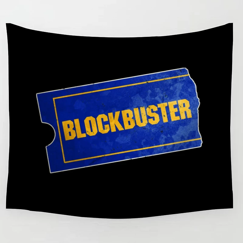 Vintage Blockbuster Video Rental Store Logo Ticket Tapestry