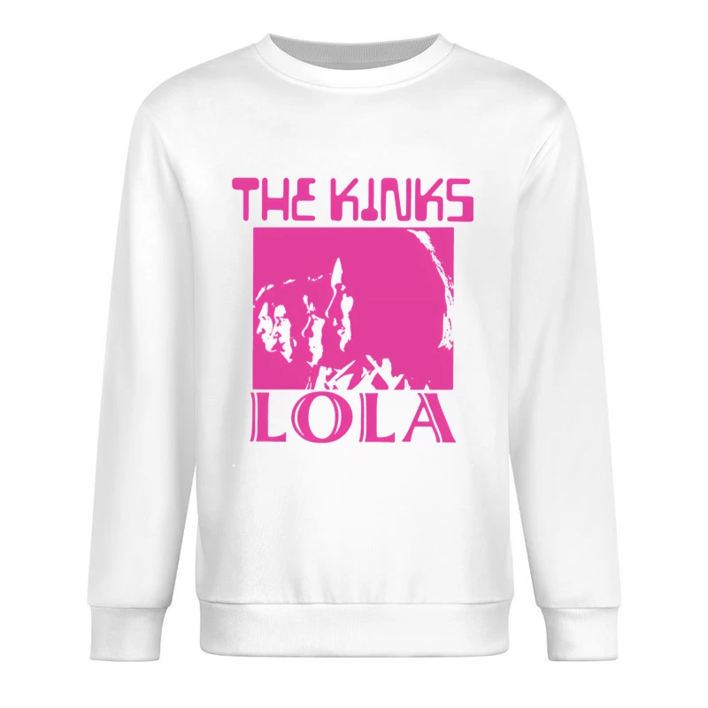 The Kinks 'Lola' Pink Album Cover Art Male Pullover Sweatshirt