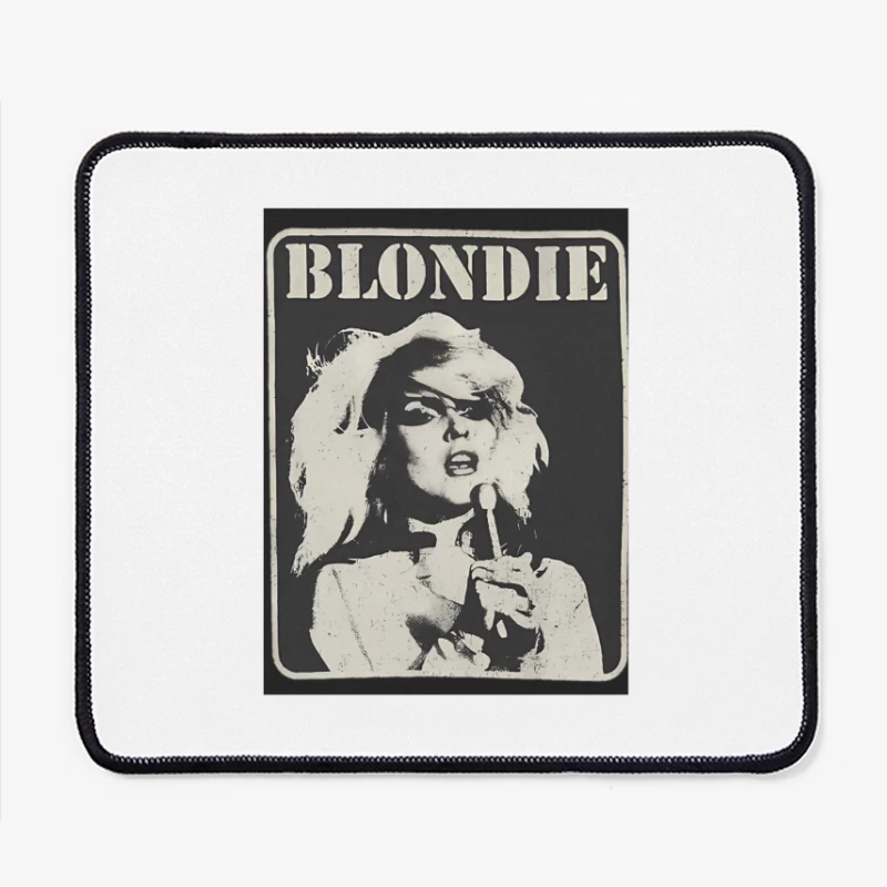 Vintage Black and White Blondie Band Promotional Poster Mouse Pad