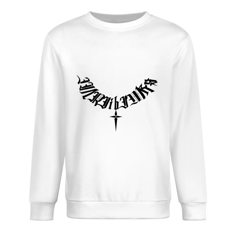 Gotischer Schriftzug mit Dolch Herren Pullover Sweatshirt