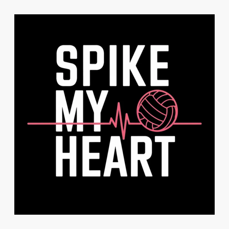 Volleyball Heartbeat Sports Love Design Pin