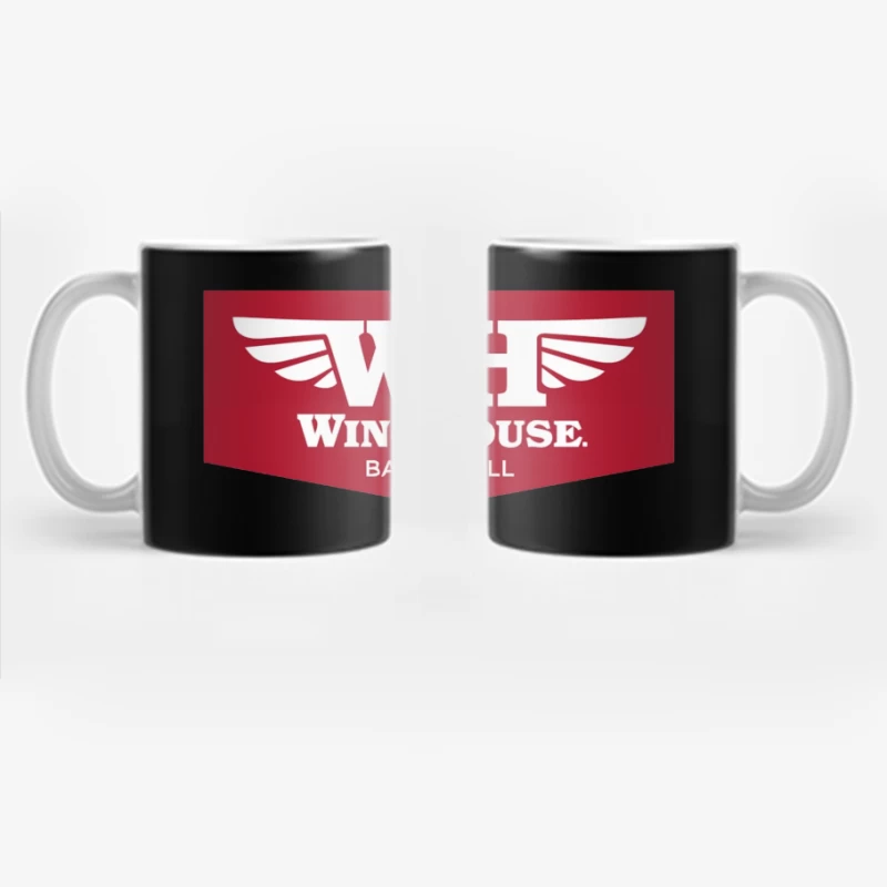 WingHouse Bar & Grill Restaurant Logo with Wings Design Coffee Mug