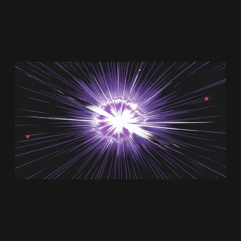Cosmic Purple Starburst: Abstract Space Explosion Desk Mat