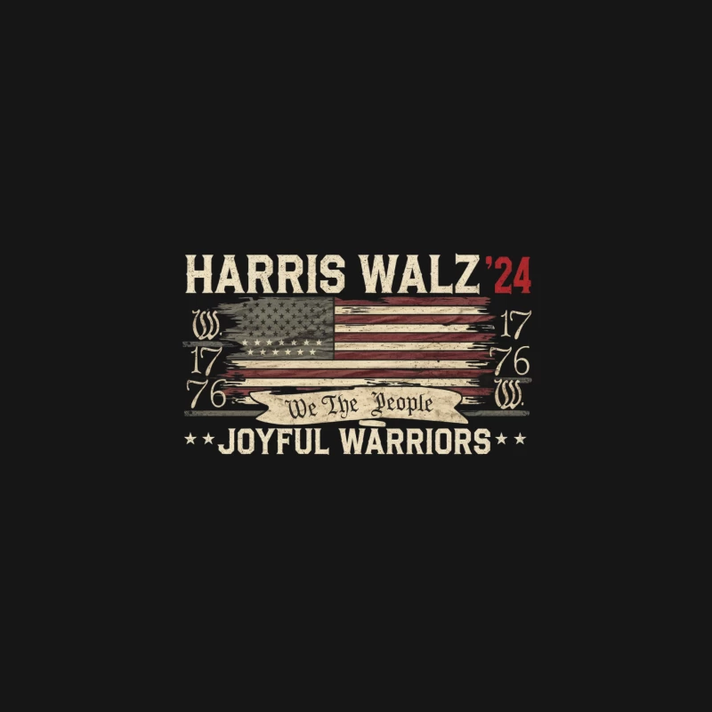 Harris Walz 2024: Patriotic Campaign Banner with Joyful Warriors Slogan Female Long Sleeve T-Shirt