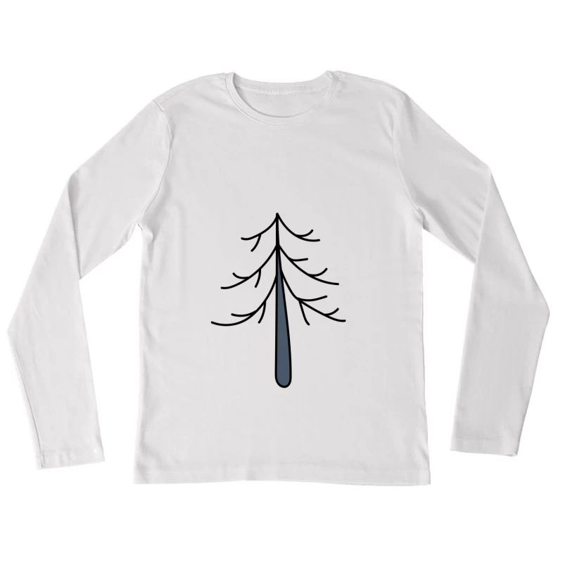 Silhouette d'un arbre minimaliste Femme Manches Longues T-Shirt