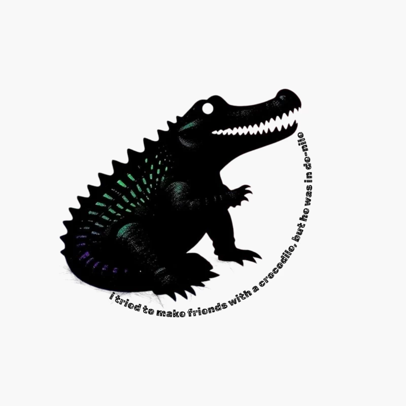 Friendly Black Dinosaur Silhouette with Friendship Quote Cotton Tote Bag