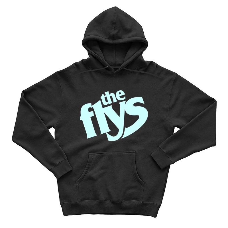 The Flys Band Logo in Light Blue Typography Male Pullover Hoodie