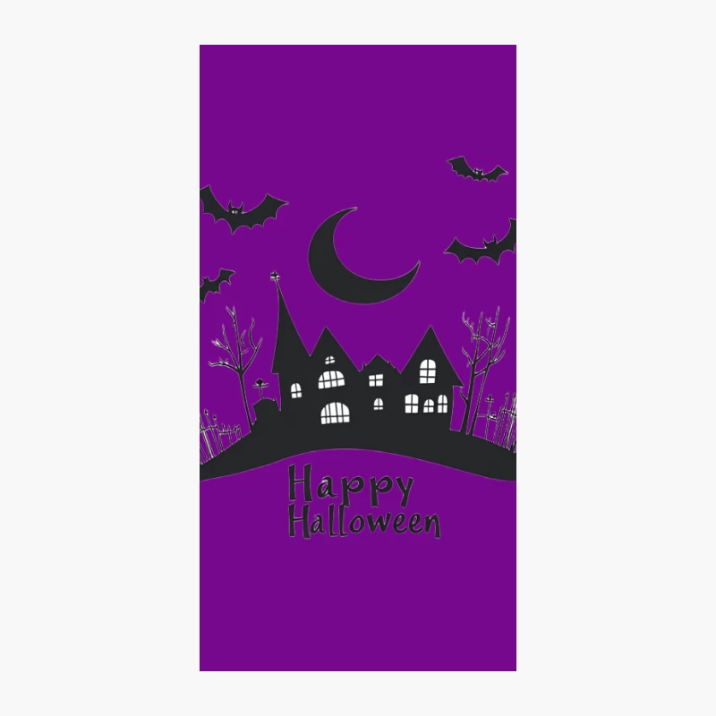Spooky Halloween Night Silhouette with Haunted House iPhone Case