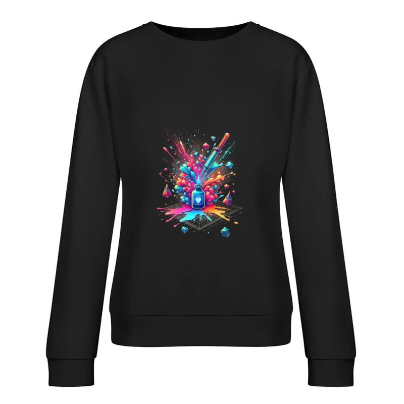 Magical Love Potion with Colorful Geometric Burst Female Pullover Sweatshirt