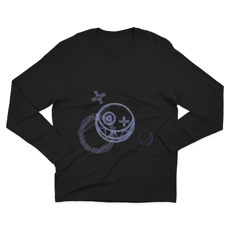 Futuristische Skizze mit Symbolen Herren Langarm T-Shirt