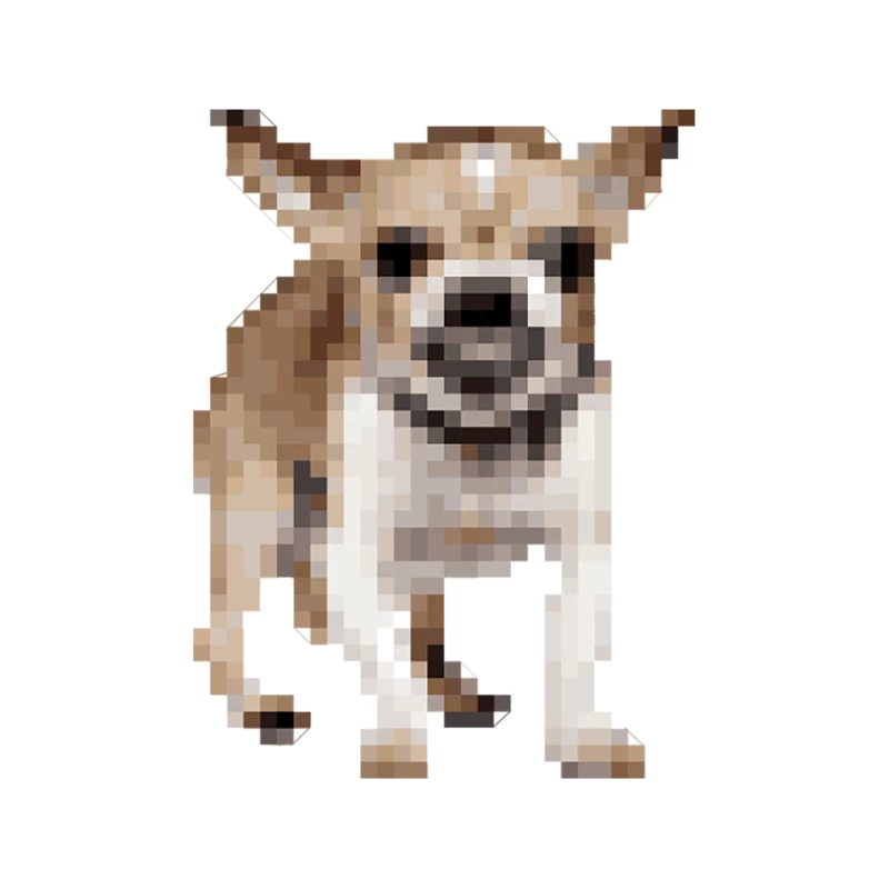 Angry Pixel Art Chihuahua Tapestry