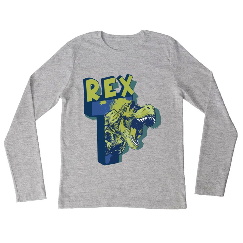 Bold Vintage T-Rex Graphic – Striking Dinosaur Design Female Long Sleeve T-Shirt