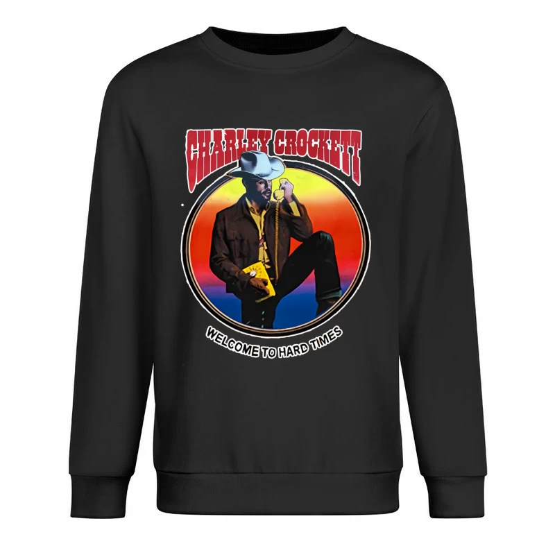 Vintage Country Western Blues Album Art - Welcome to Hard Times Male Pullover Sweatshirt