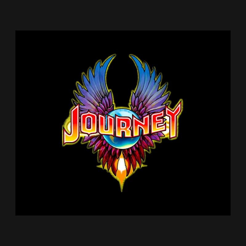 Colorful Winged Logo of Journey Rock Band Mouse Pad