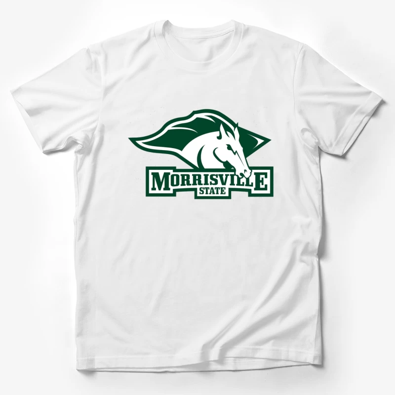 Morrisville State College Athletics Logo with White Horse Mascot Male T-Shirt