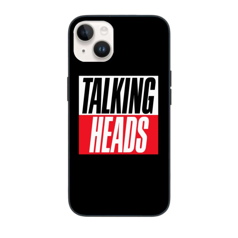 Talking Heads Classic Band Logo Design in Black and Red Typography iPhone Case