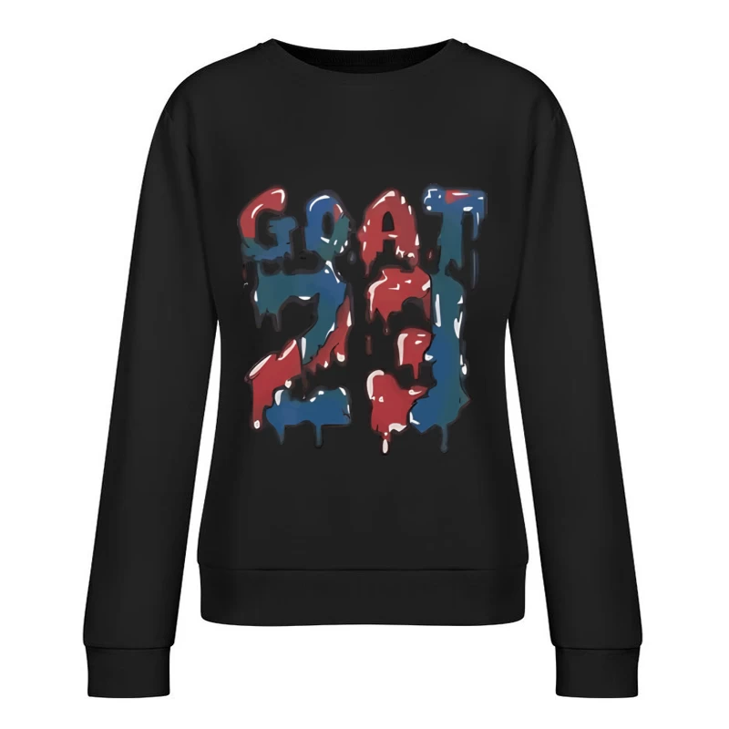 Bunte G.O.A.T. 23 Grafik Damen Pullover Sweatshirt