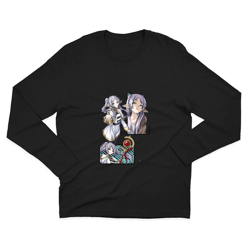 Magische Elfenfigur mit Stab Herren Langarm T-Shirt