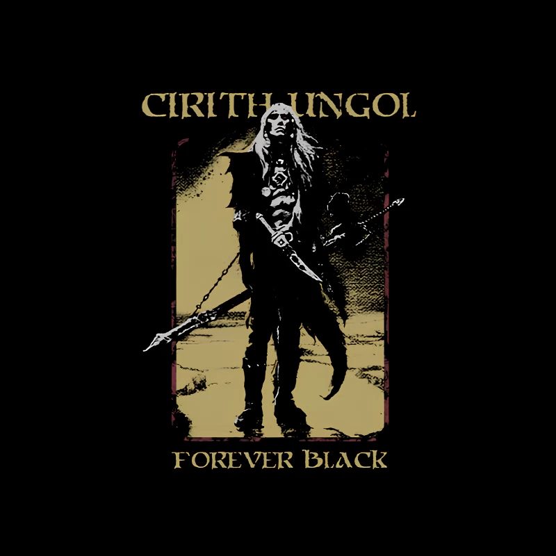 Cirith Ungol Forever Black Throw Pillow