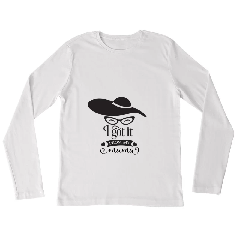 Style mystérieux avec un grand chapeau Femme Manches Longues T-Shirt