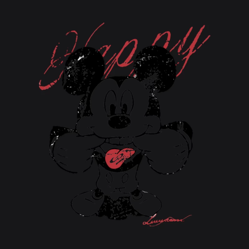 Herz Mickey, Pop Art Design Herren Pullover Hoodie