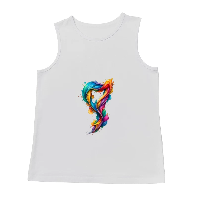 Vibrant Rainbow Swirl Abstract Digital Art Male Tank Top