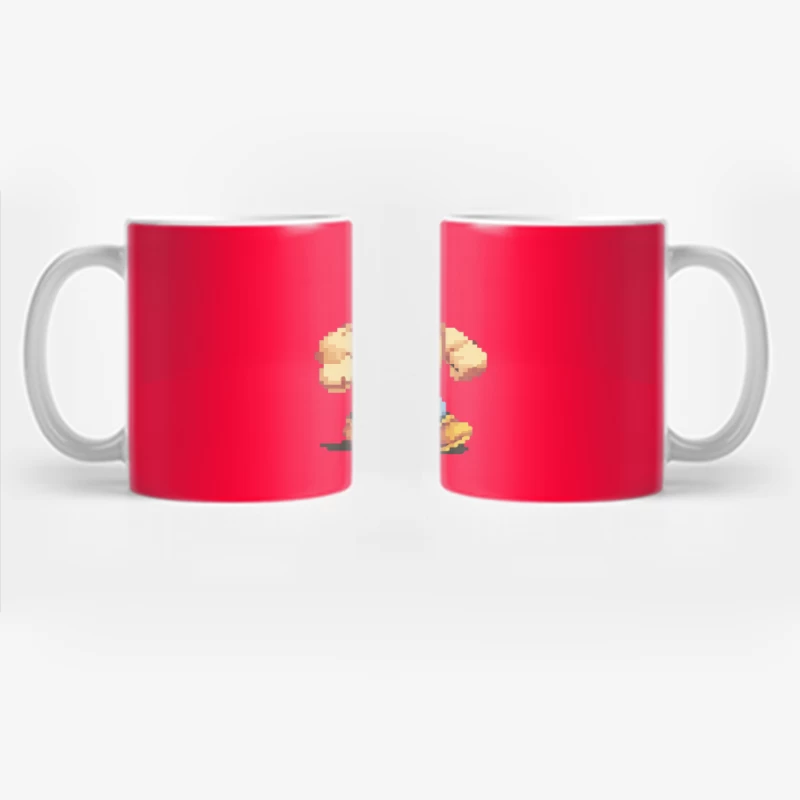 Retro Fighting Game Character in Pixel Art Style Coffee Mug