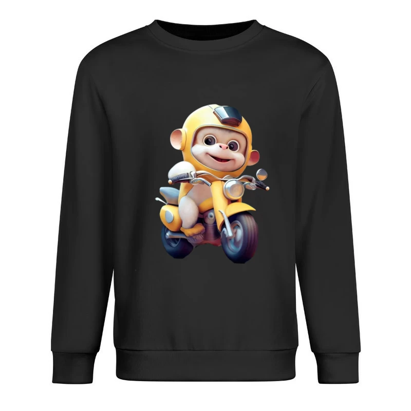 Fröhlicher Affe auf Motorrad Herren Pullover Sweatshirt