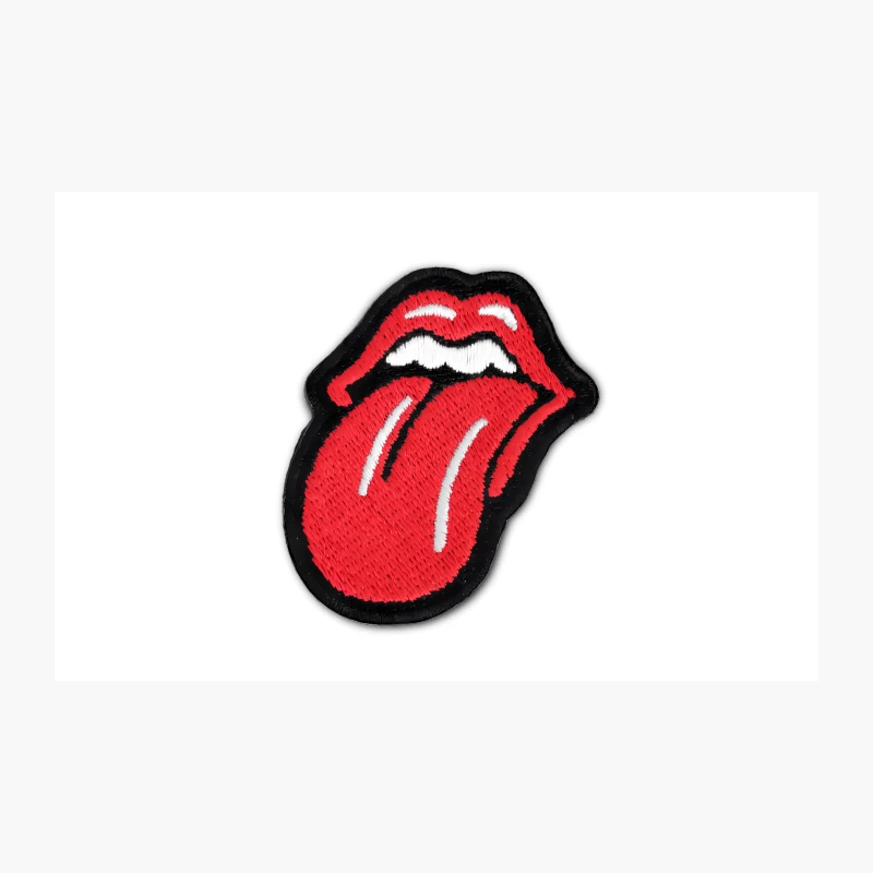 Iconic Rolling Stones Tongue Logo Embroidered Patch Travel Mug