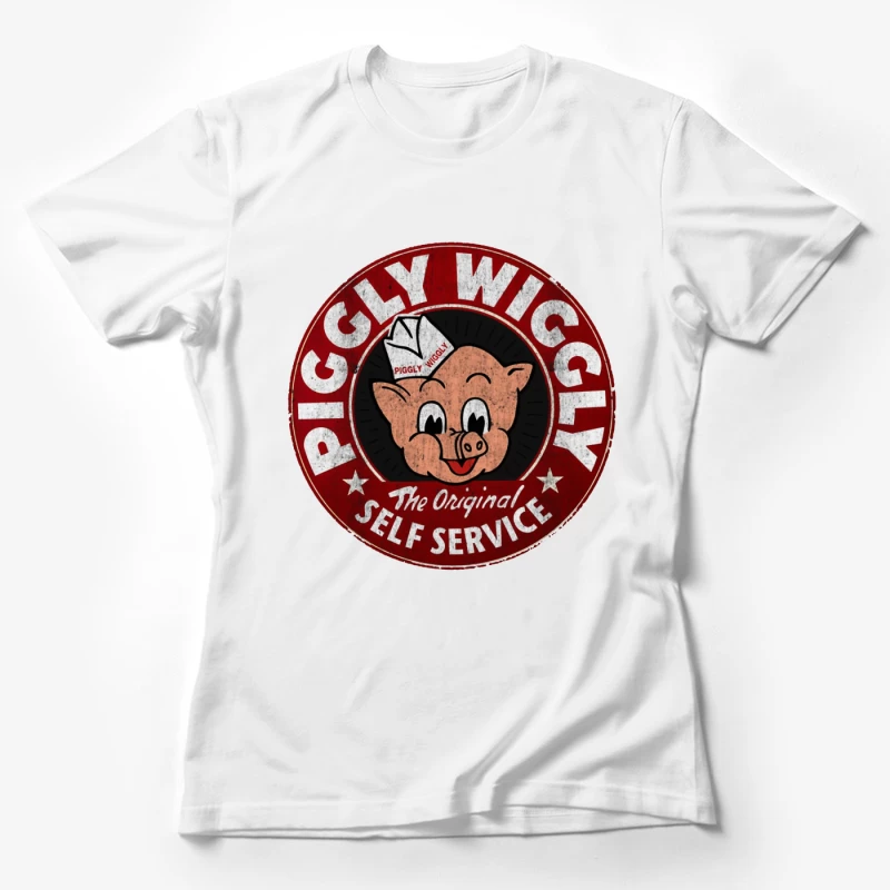 Vintage Piggly Wiggly Self-Service Grocery Store Logo Female T-Shirt