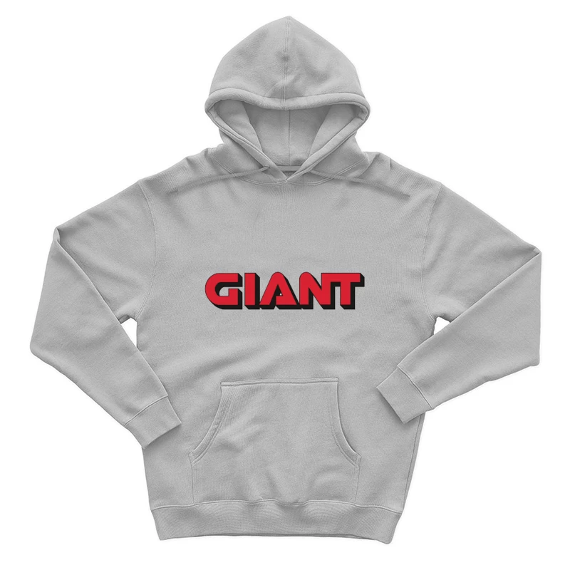 Giant Red and Black Brand Logo Typography Male Pullover Hoodie