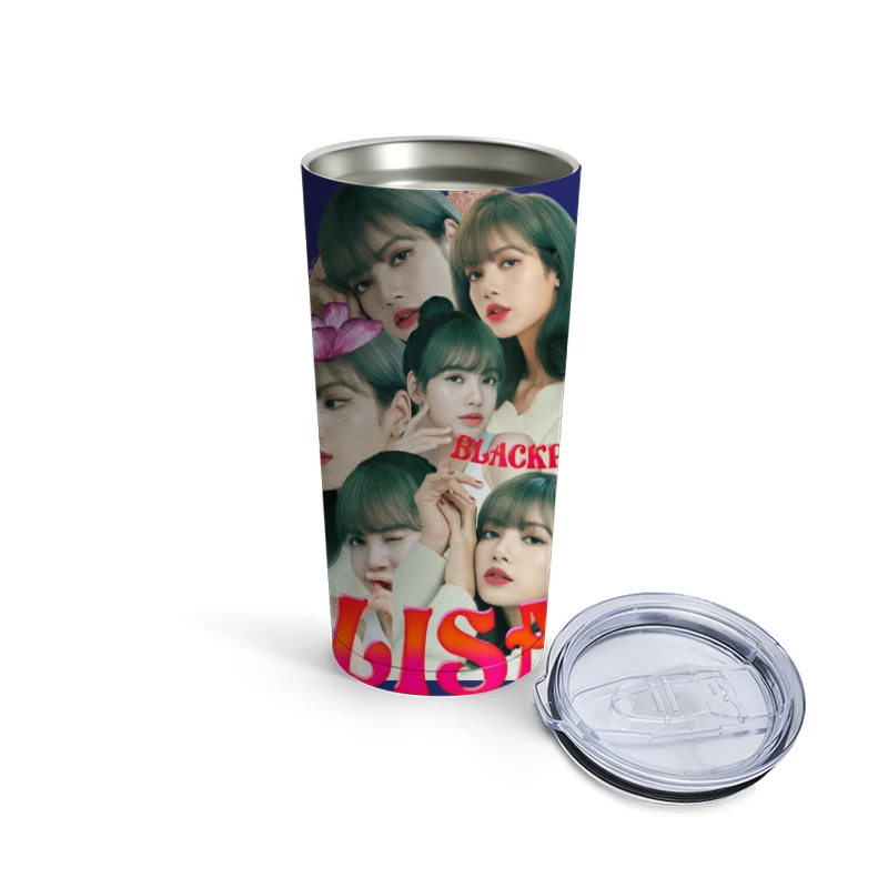 BLACKPINK Lisa - K-pop Icon in Fashion and Music Travel Mug