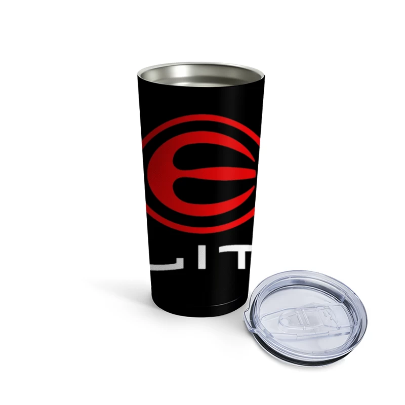 Elite Automotive Company Red Logo Design Travel Mug