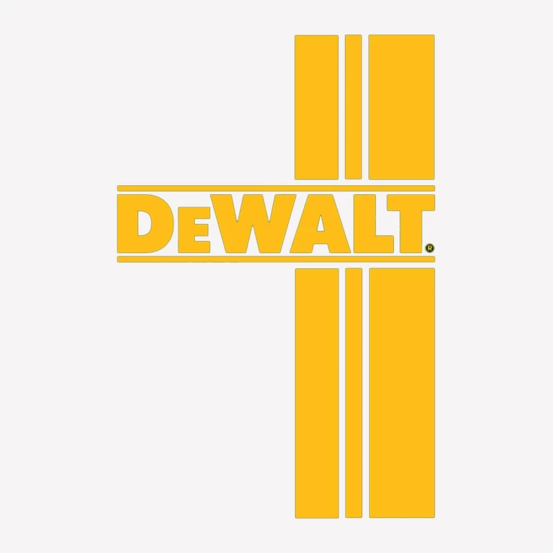 DeWalt Power Tools Brand Logo in Yellow Male T-Shirt