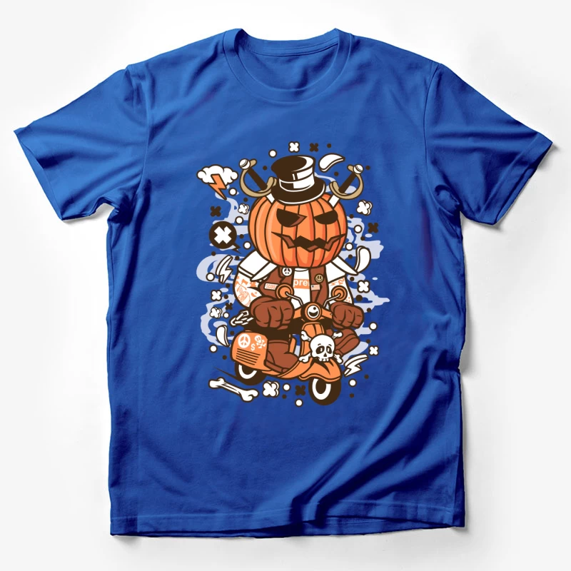 Motard à Tête de Citrouille avec Chapeau Haut de Forme Homme T-Shirt