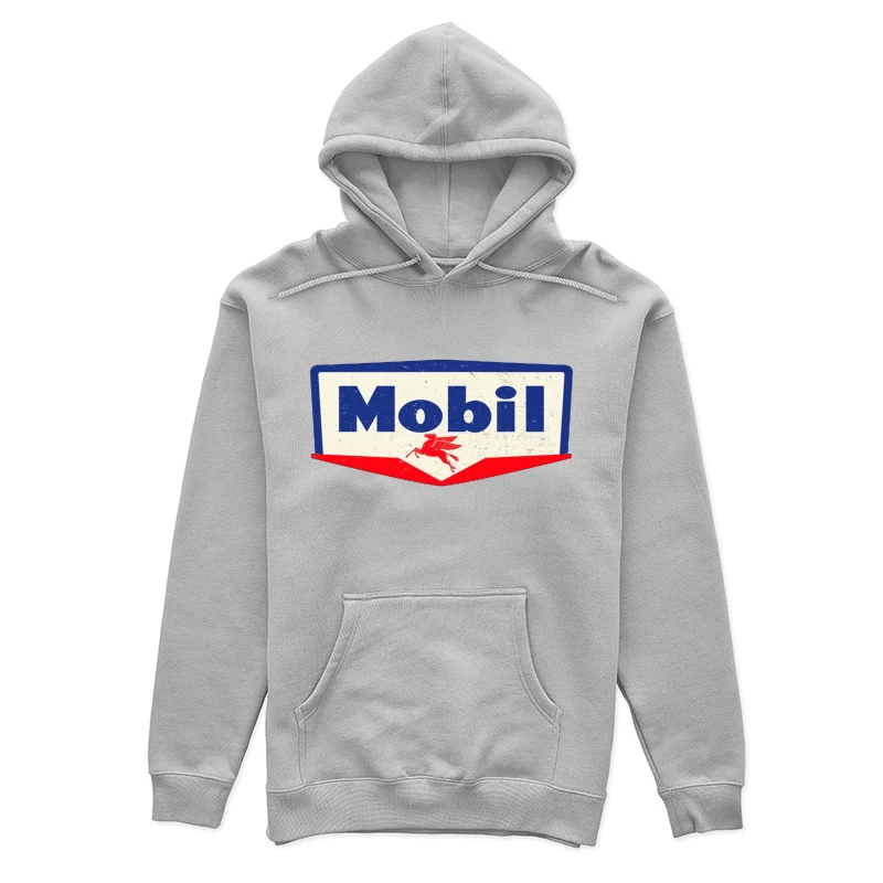 Vintage Mobil Oil Company Logo with Red Pegasus Female Pullover Hoodie