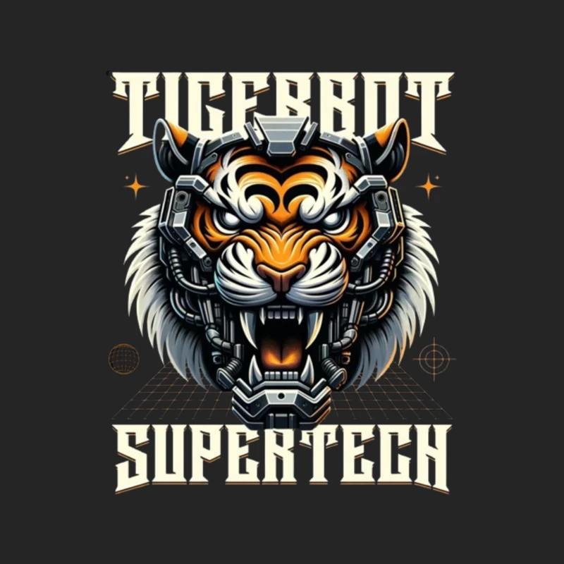 Cybernetic Tiger Head with Futuristic Tech Enhancement Male Pullover Sweatshirt