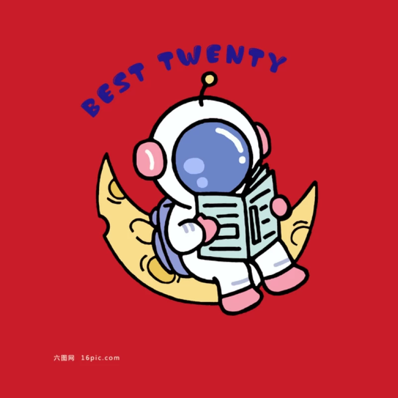 Astronaut liest auf dem Mond Herren Pullover Hoodie