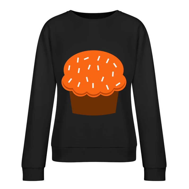Cupcake arrosé avec glaçage orange Femme Sweat-shirt à enfiler