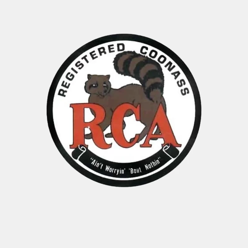 Registered Coonass RCA Logo with Raccoon Mascot and Humorous Slogan Male Tank Top